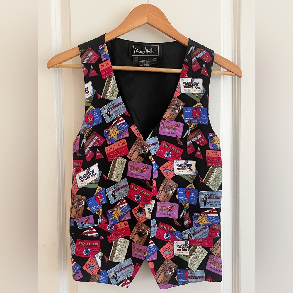 Nicole Miller Multicolor Graphic Vest
